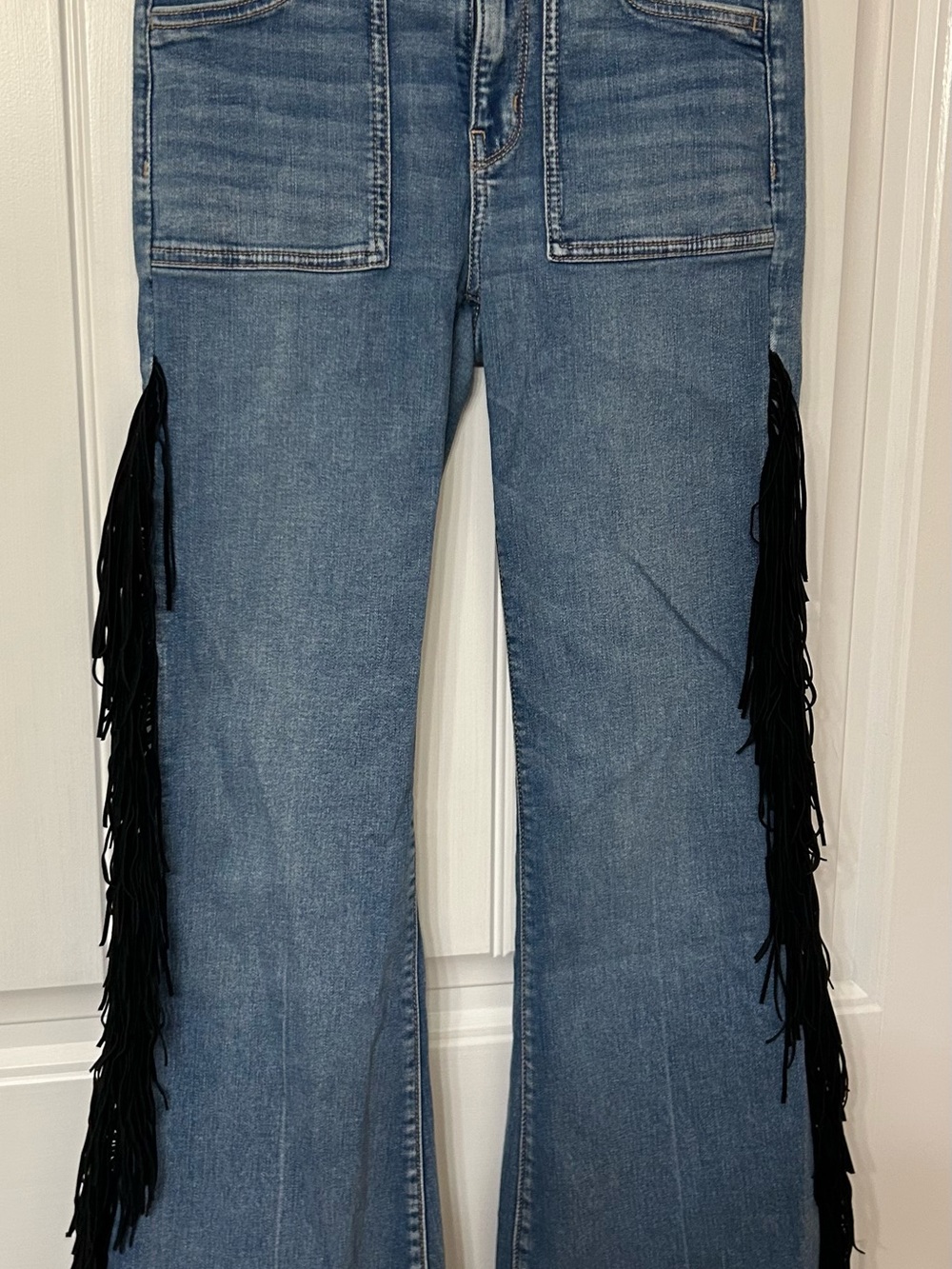 American Eagle Outfitters Boot Cut Jeans with Black Fringe